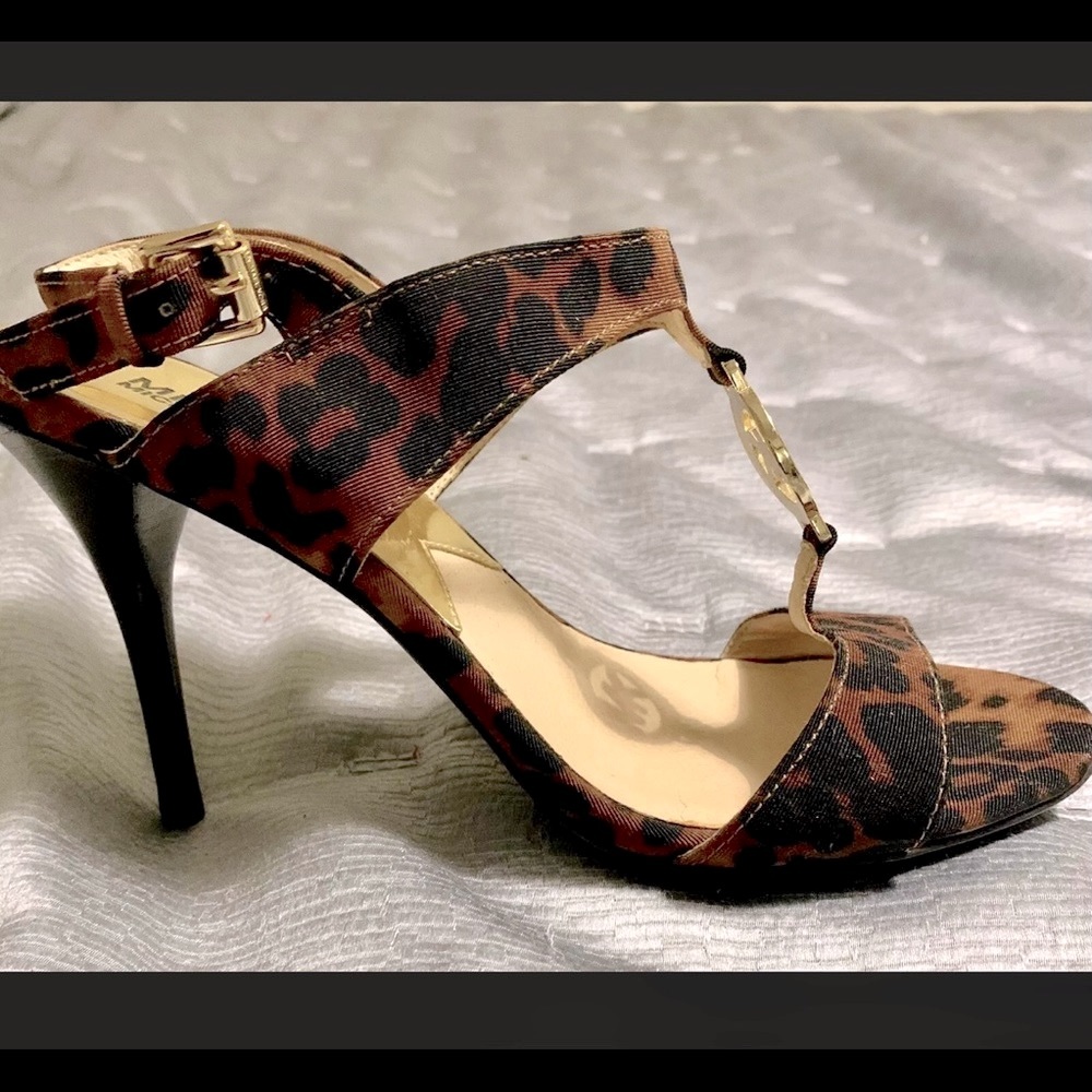 Michael Kors Gold Logo Leopard Heels